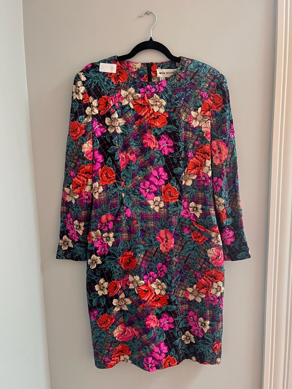 Vintage Nipon Boutique Floral Long Sleeve Dress Size 12